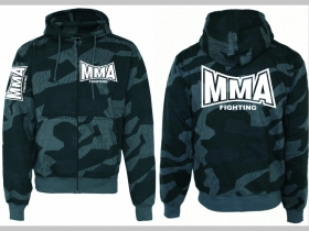 MMA Fighting  hrubá maskáčová mikina na zips s kapucou vzor Nightcamo-Nočný maskáč "Splinter"